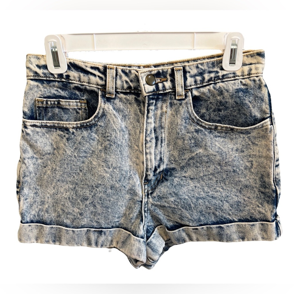 American Apparel High Waisted Cuffed Denim Shorts American Apparel